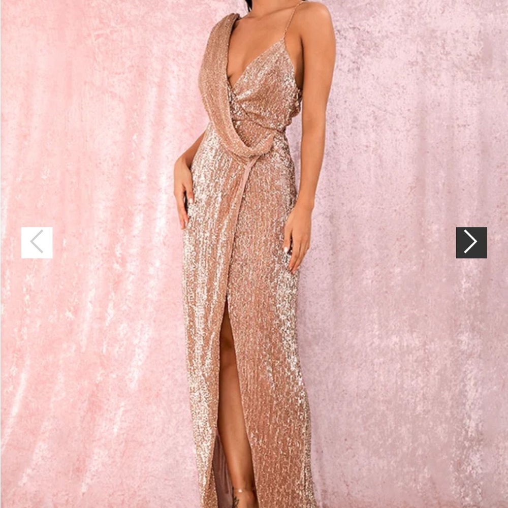 CHAMPAGNE SEQUIN DRESS